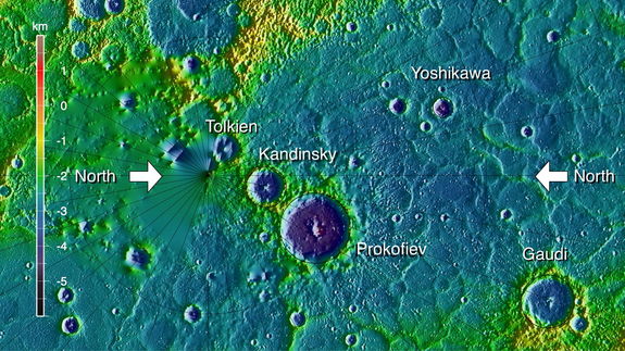 Topographic View of Northern Mercury