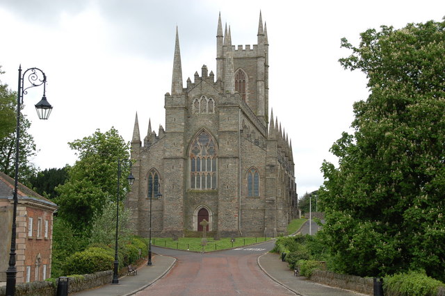 Down Cathedral, in the town of Downpatrick in Northern Ireland. It stands on Cathedral Hill overlooking the town.